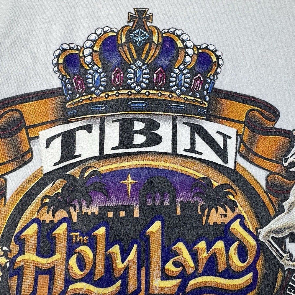 Vintage Holy Land Experience Shirt Mens XL White Orlando Graphic Tee Hanes Beefy - Picture 4 of 16